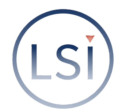 Circular LSI emblem with gradient effect